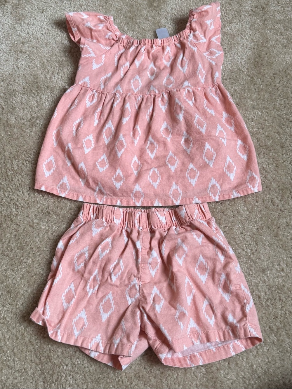 Carter's Peach Ikat-Print Girls Set